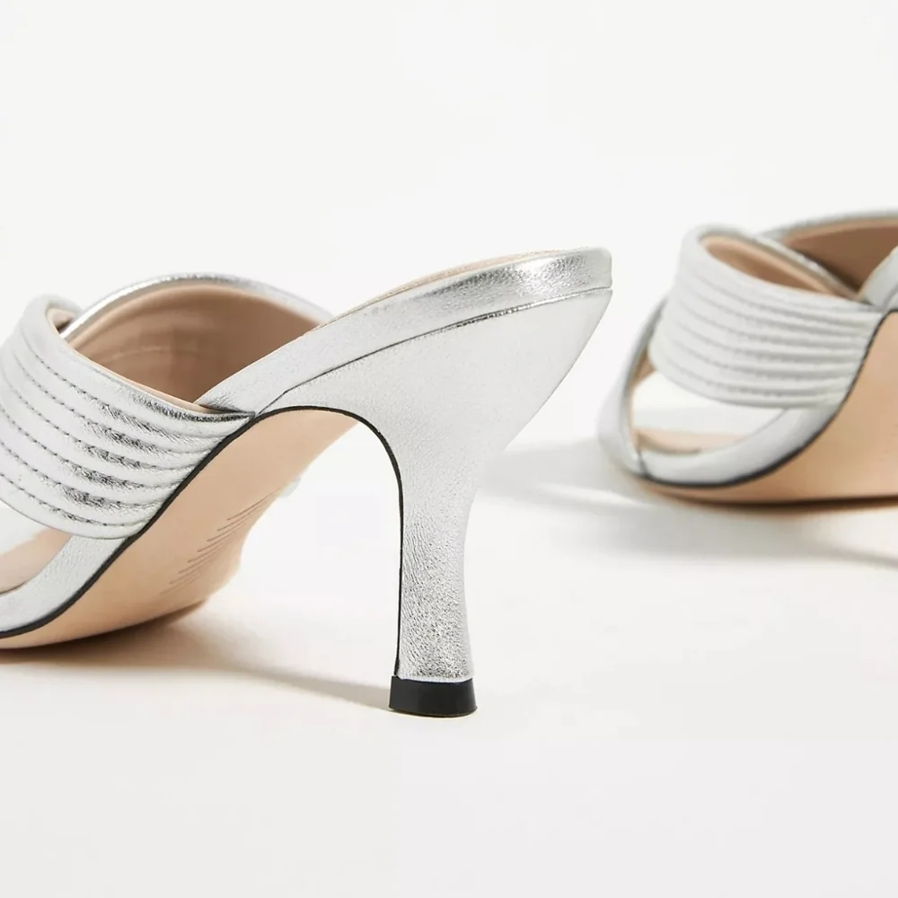 Paige Leigh Open-Toed Silver Heel